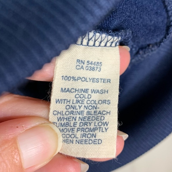 Vintage American Eagle Full Zip Track Jacket Fleece Lined Navy Gold Men’s L - Picture 8 of 8